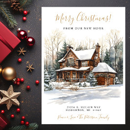 God jul Rustic New Home Flytta Meddelande