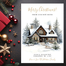 God jul Rustic New Home Flytta Meddelande