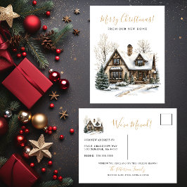 God jul Rustic New Home Flytta Meddelande Vykort
