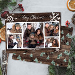 God jul Rustic Photo Collage Family Julkort<br><div class="desc">dina minnen med familj och vänner med det här gräs helgdag-kortet. Den innehåller ord "God jul" i redigerbar text som du kan anpassa. Anpassa med fem av dina favoritfoton. Kortet återgår till en vacker vinter i gräs mönster.</div>