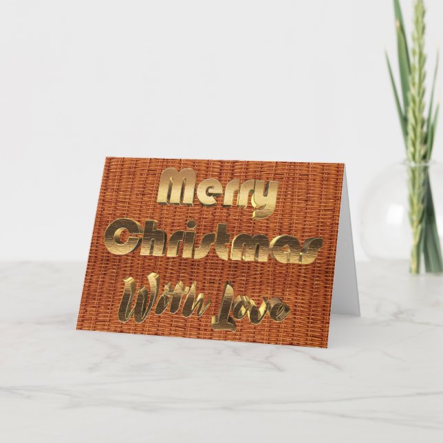 God jul Rustic Picnic Basket Wicker Photo Helgkort (Framsida)