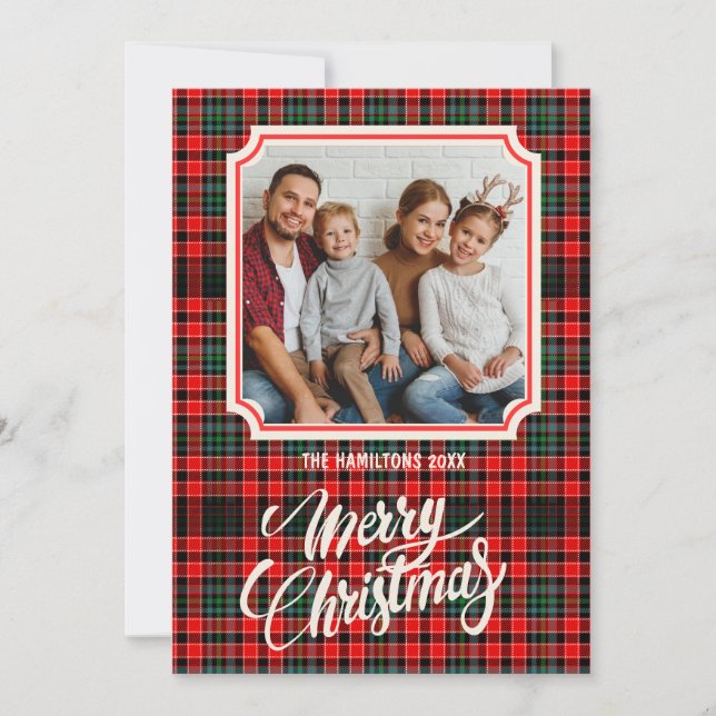 God jul Rustic Pput-familjfoto Julkort (Framsida)