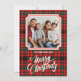God jul Rustic Pput-familjfoto Julkort