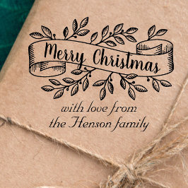 God jul Rustic Ribbon Family Hälsning Stämpel