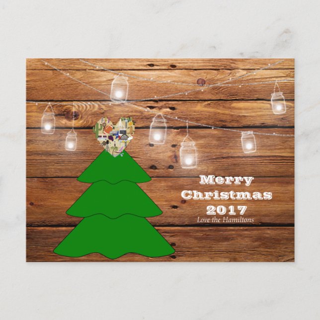 God jul Rustic Texas vykort (Framsida)