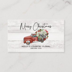God jul Rustic Vintage Red Lastbil Visitkort