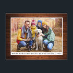 god jul Rustic Wood Family Photo Vykort<br><div class="desc">god jul Rustic Wood Family Photo Postcard</div>