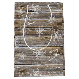 God jul Rustic Wood och Snöflingor