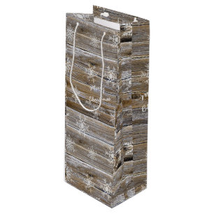 God jul Rustic Wood och Snöflingor Rustic