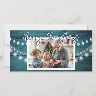 God jul Rustic Wood Photos Helgdag Card Julkort