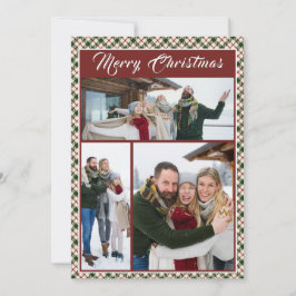 God Jul Rutat Familjefoto Collage Julkort