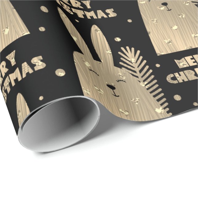 God jul sabbit Sepia Guld Metallic Black Presentpapper (Rullad Hörn)