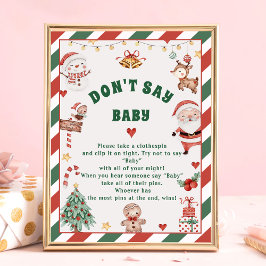 God jul, säg inte Baby, babyskekort Poster