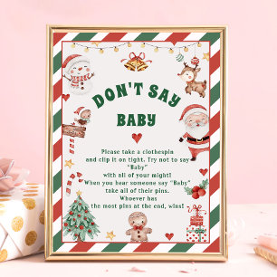 God jul, säg inte Baby, babyskekort Poster
