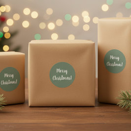 God Jul Sage Green Typografi Festive Runt Klistermärke