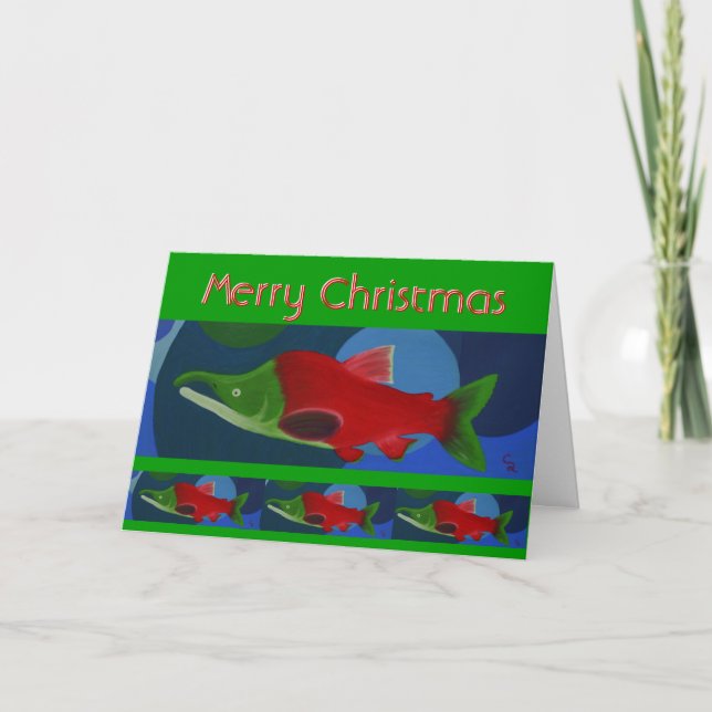 God jul Salmon Helgkort (Framsida)