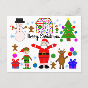 God jul Samlar in nummer 1-vykort Vykort