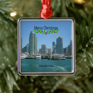 God jul, San Diego skyline Julgransprydnad Metall