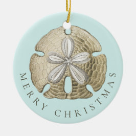 God jul Sand Dollar Turcoise Coastal Julgransprydnad Keramik