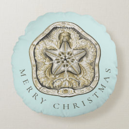 God jul Sand Dollar Turcoise Coastal Rund Kudde