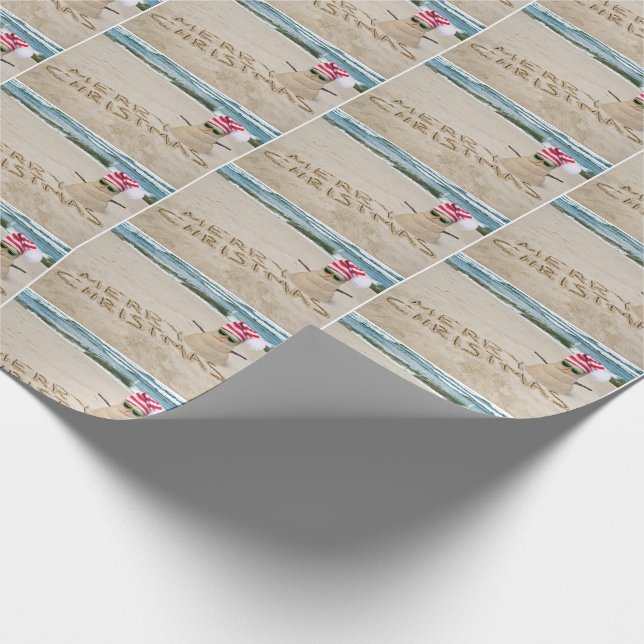 God jul sandman på stranden presentpapper (Hörn)