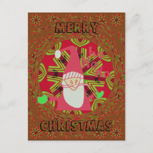 God jul Santa African Traditional Design Helg Vykort