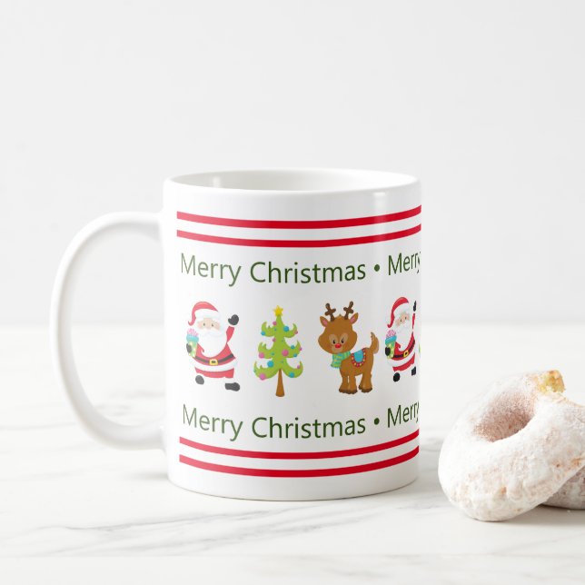 God jul Santa and rener Kaffemugg (Med munk)