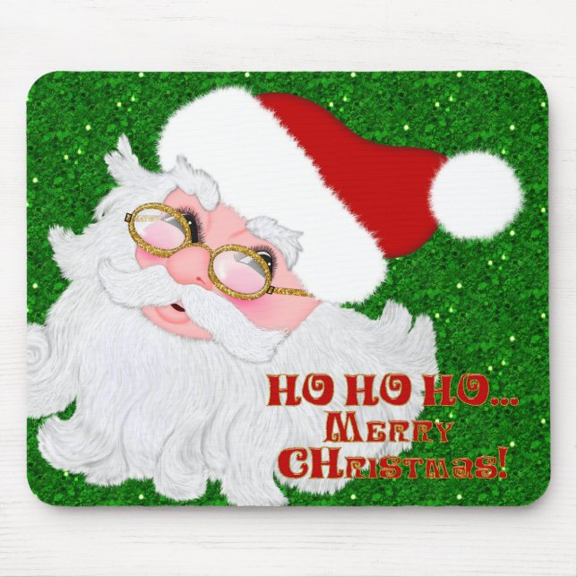 God jul Santa Ansikte-Computer Mouse Pad Musmatta (Framsidan)