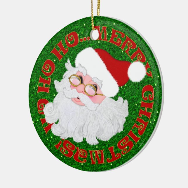God jul Santa Ansikte ROUND ORNATION Julgransprydnad Keramik (Vänster)