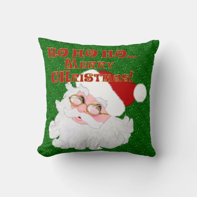 God jul Santa Ansikte-Square Pillow Kudde (Framsida)