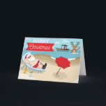 God jul - Santa at the Beach Kort<br><div class="desc">Skapa ditt anpassade Helgdag-kort med oss! Fyll i önskemål med ditt Helgdag-kort genom att infoga ditt eget meddelande, ett familjefoto eller behålla som det är! En del av alla intäkter från helgdag-kort kommer att gå till BoatUS Foundation för båtsäkerhet och rent vatten. Inkomsterna stöder vår uppdrag att minska antalet olyckor...</div>