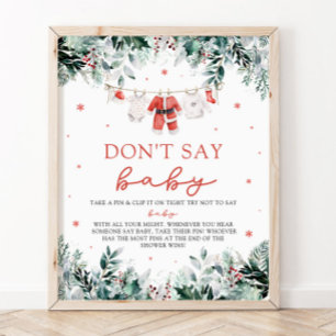 God jul Santa Baby säger inte Baby Baby Shower Poster