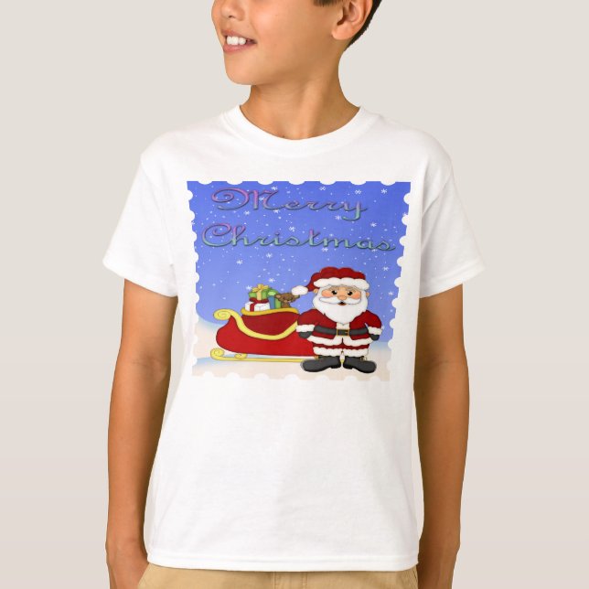 God jul Santa Barn Långärmad Shirt Tee Shirt (Framsida)