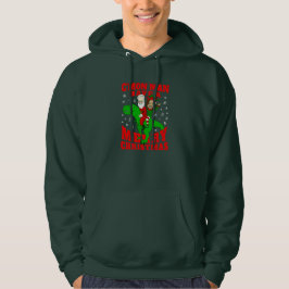 god jul Santa biden kamala harris dinosaur Hoodie