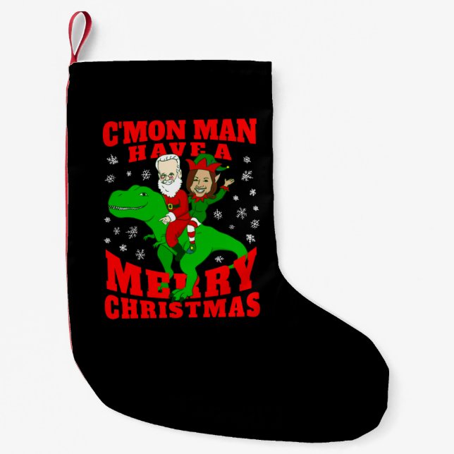 god jul Santa biden kamala harris dinosaur Liten Julstrumpa (Framsidan)