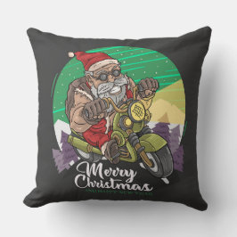 God jul Santa Biker Dekorativ kudde