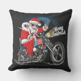 God jul Santa Biker Kudde