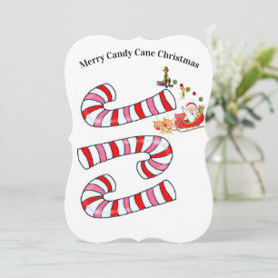 God jul Santa Candy CaneFlat Greeting Card Kort