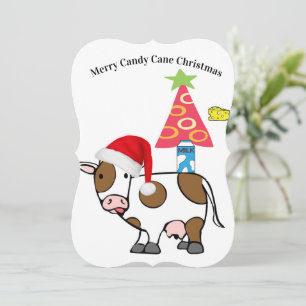 God jul Santa Cow CheeseFlat Greeting Card Kort