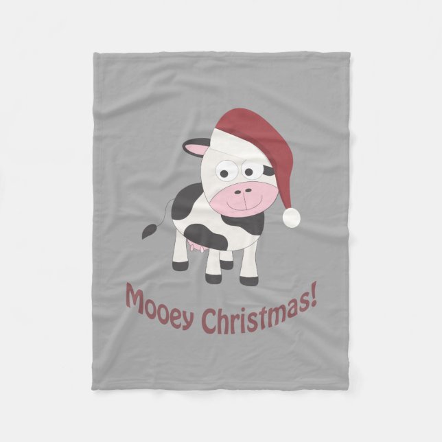 God jul! Santa Cow Fleecefilt (Framsidan)