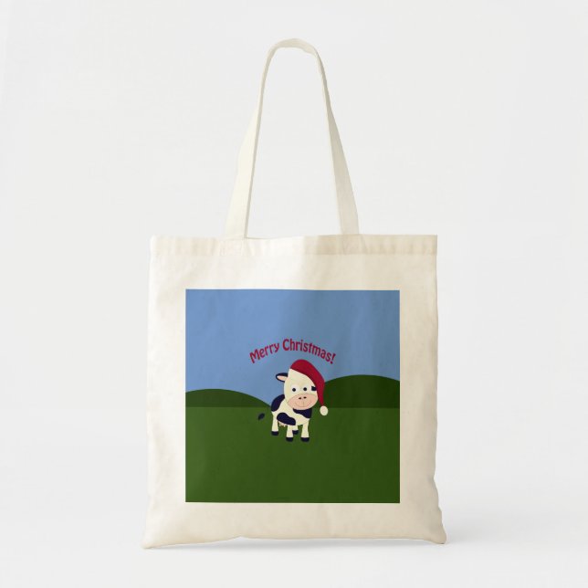 God jul Santa Cow Tygkasse (Framsidan)