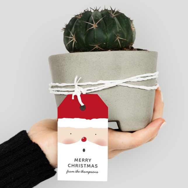 God jul Santa Cute Roligt Personlig Namn Presentetikett (Skapare uppladdad)