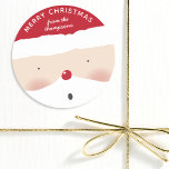 God jul Santa Cute Roligt Personlig Namn Runt Klistermärke<br><div class="desc">God jul Santa Cute Roligt Personlig Namn Sticker har ett sött Santa ansikte med julhatt och personlig och namn. Perfekt för julklappar,  julklappar,  julkortskuvert och annat. Skapat av Evco Helgdagars www.zazzle.com/store/evcoholidays</div>