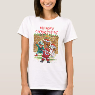 God jul Santa Dab Women White T Shirt