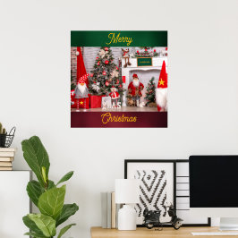 God jul Santa Dekorations Poster