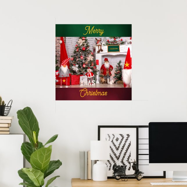 God jul Santa Dekorations Poster (Hemmakontoret)