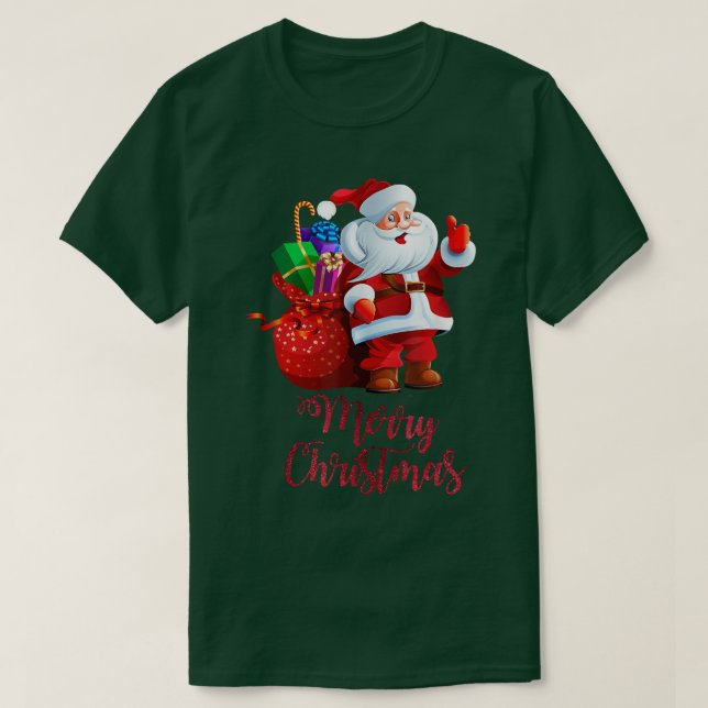 God jul Santa Deliving Gifts Helgdagar Xm T Shirt (Design framsida)
