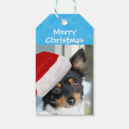 God jul Santa Doggie Gift Märkre Presentetikett