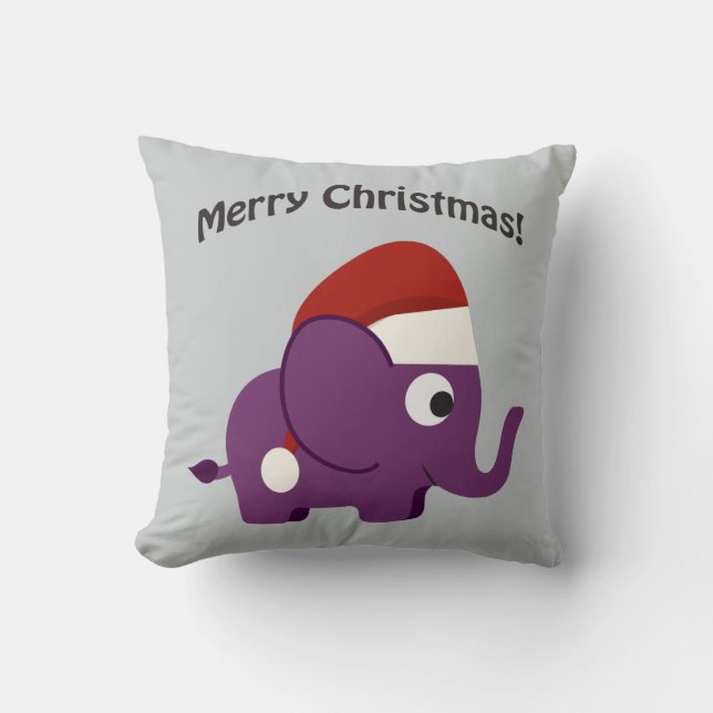 God jul! Santa elefant Kudde (Framsida)