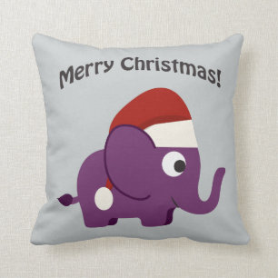 God jul! Santa elefant Kudde